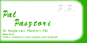 pal pasztori business card